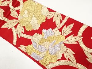 アンティーク　牡丹唐草模様織り出し袋帯（着用可）